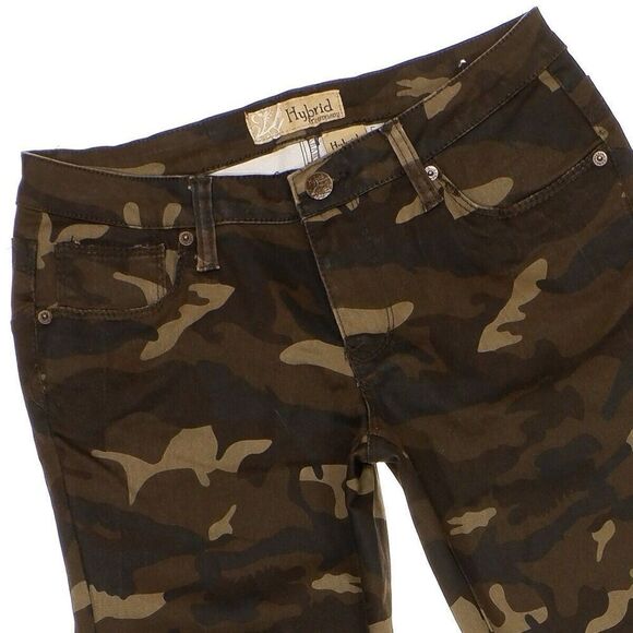 Hybrid & Company Camouflage Skinny Jeans Size 9 Juniors Green Stretch 28 x 28 - Picture 2 of 9